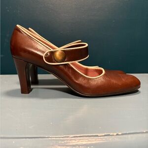 Marni Dark Brown Heels with Button Strap